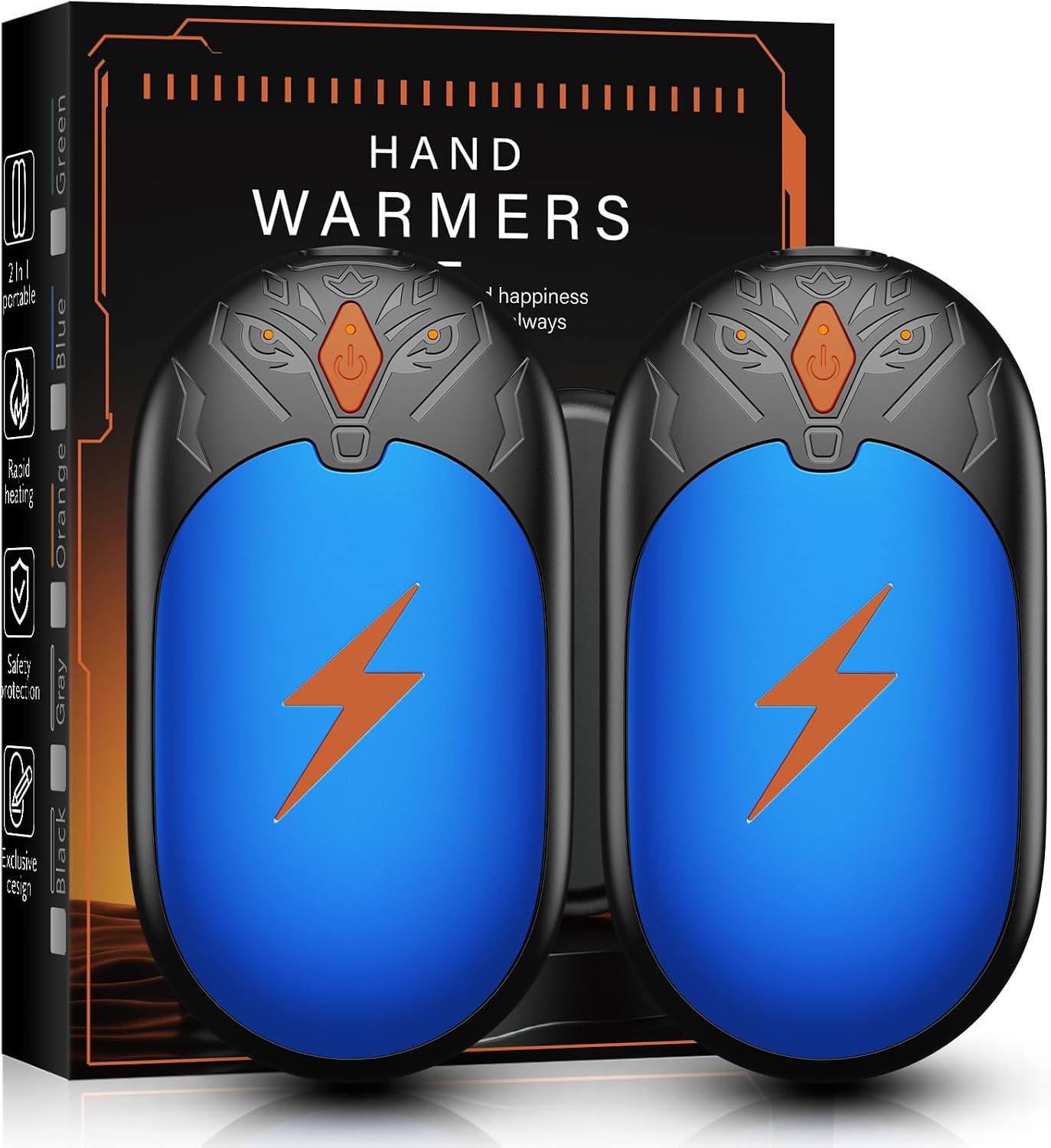 Hand Warmers Rechargeable 2 Pack, Electric Hand Warmer Up to 24Hrs, Wolf-Shape, Portable Reusable HandWarmer, Winter Gifts for Camping, Hunting, Fishing, Christmas
