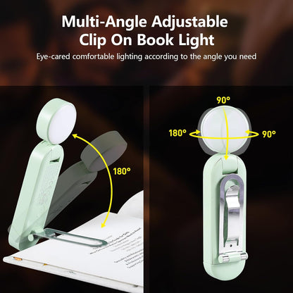 VAVOFO USB Rechargeable Bookmark Reading Light, Blue Light Blocking Amber LEDs for Bedtime Reading - Clip On, 9 Lighting Modes