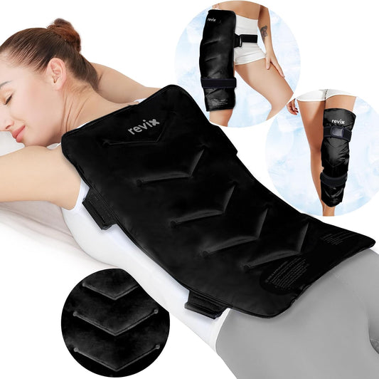 REVIX XXL Full Back Ice Pack Wrap, Reusable Gel Cold Compress for Upper and Lower Back, Long-Lasting Flexible Ice Pack for Muscle Fatigue, Soreness, and Post-Workout Recovery