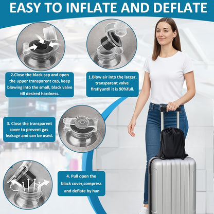 Portable Inflatable Wedge Leg Elevation Pillow - Foldable 45 Degree Wedge Leg Bolster Pillow Use in Bed, Adjustable Incline for Sleeping,Travel,Back Support,Reduce Swelling, Improve Circulation (Grey)