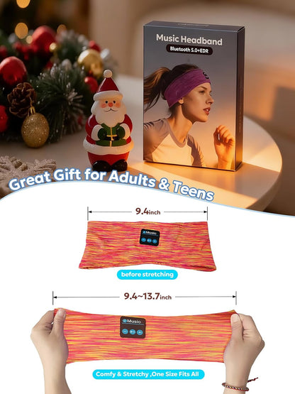 AONESY Bluetooth Headband for Sleeping, Headband Headphones for Side Sleepers & Sports, Washable & Wireless Music Headband with Secure Fit for Running, Workout, Gym, Yoga - Great Gift