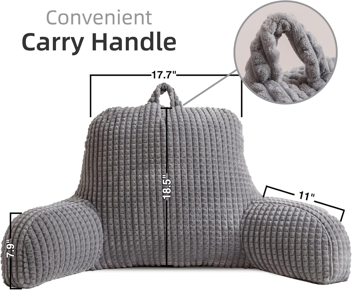 A Nice Night Darkgrey 17" Bed Wedge Pillows with Arms for Sitting