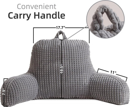 A Nice Night Darkgrey 17" Bed Wedge Pillows with Arms for Sitting