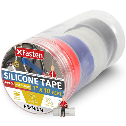 XFasten Self Fusing Silicone Tape Waterproof – 1" x 36 Feet Black, Self Amalgamating Tape, Silicone Rubber for Plumbing, Sealing Pipes, Hose Repair, Outdoor Coax and Electrical Cables – Weatherproof