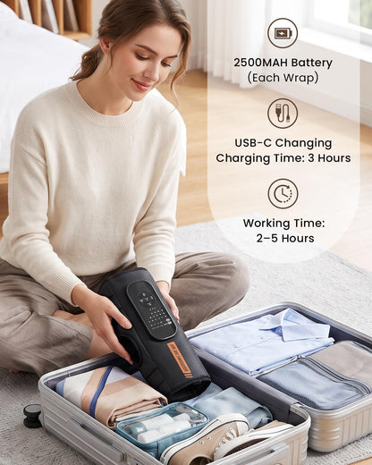 Cordless Calf Massager with Heat and Compression, Single Leg Sleeve | Rechargeable calf massager with air compression, heat, vibration, 5 intensities and multiple modes for Relax Gym