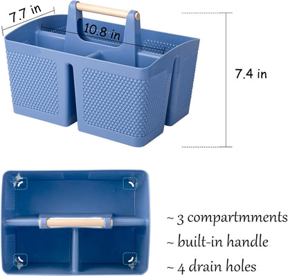 rejomiik Plastic Shower Caddy, Portable Shower Basket with Handle, Cream | Cleaning Caddy Organizer for Bathroom, College Dorm Room Essentials, Storage Tote