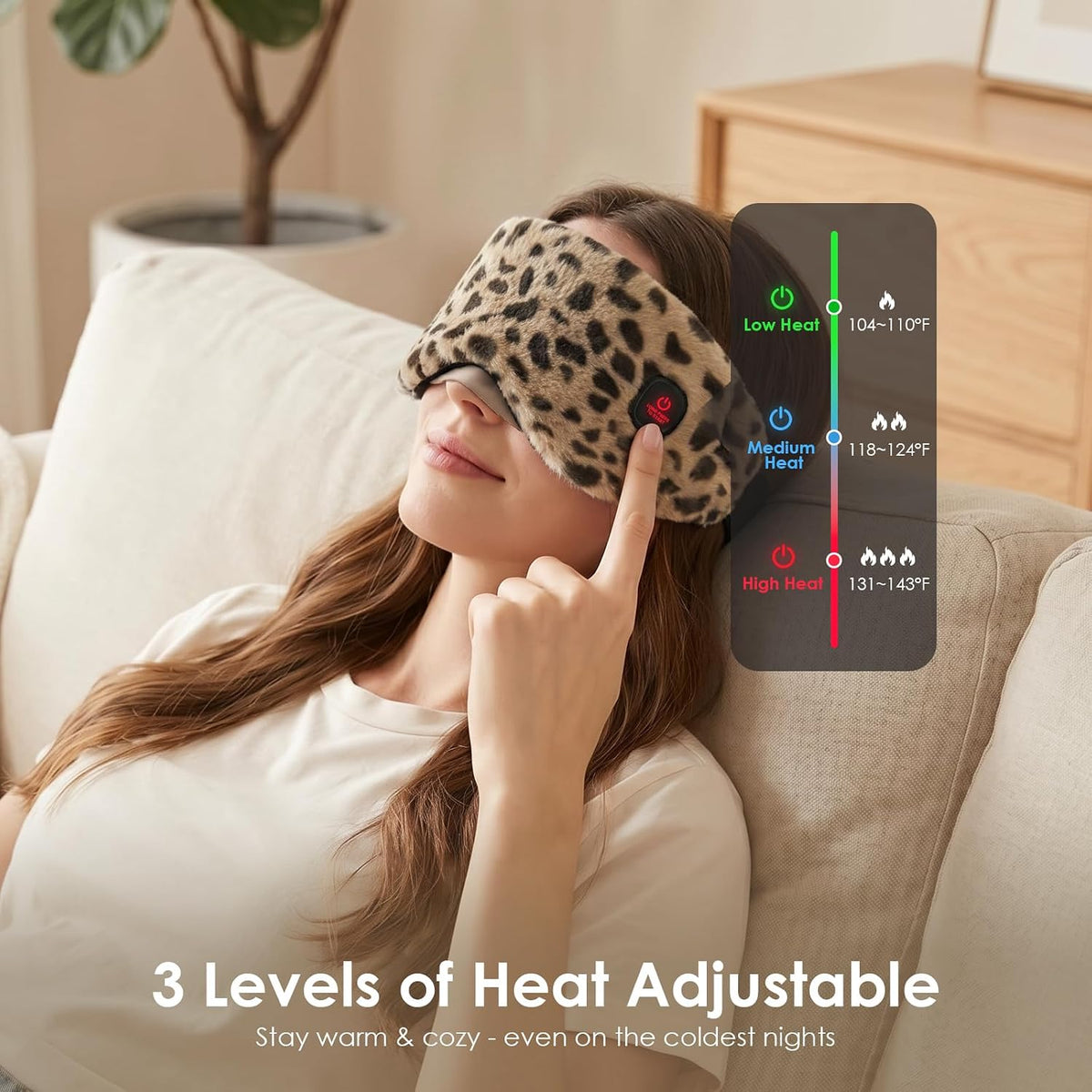 Heated Eye Mask for Dry Eyes, Cordless Warm Eye Compress for Travel, Styes & Chalazion, Blepharitis & MGD, 1500mAh Rechargeable Battery 3 Temperature Modes & Timed Shutdown, Washable Cover(Pattern2)