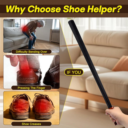 Redriver Extra Long Shoe Horn for Seniors, Metal Shoehorn Long-handle Shoe Spoon Stick Helpers Boot Horn for Men Women