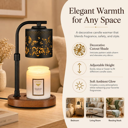 kobodon Candle Warmer Lamp with Timer Dragonfly Electric Candle Lamp Warmer