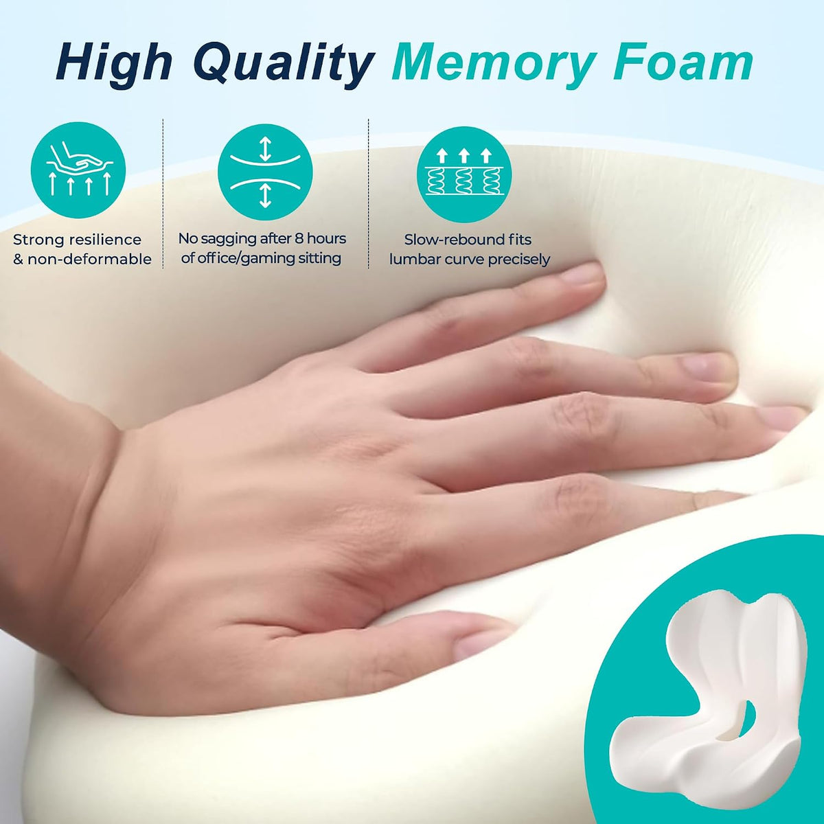 Seat Cushion for Office Chair, Ergonomic Cushion with Lumbar Support Pillow