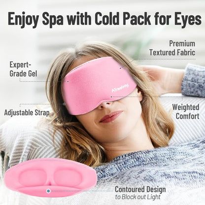 Cooling Eye Mask, Cold Eye Mask for Puffiness, Reusable Ice Eye Masks for Dark Circles And Puffy Eyes, Relieve Your Migraines and Headaches with Gel Eye Masks Therapy, Long-Lasting Comfort, Light Blue