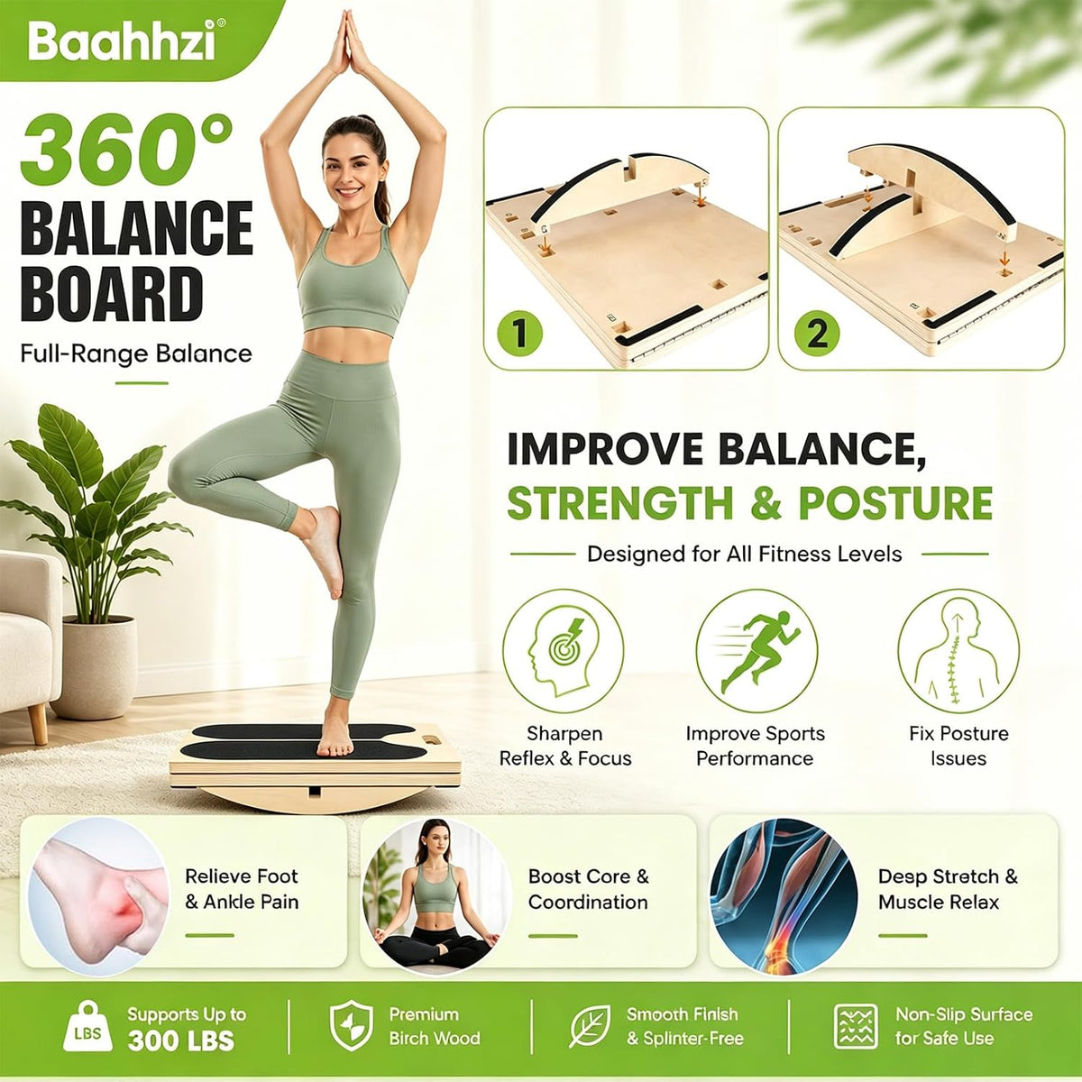 3-in-1 Slant Board Calf Stretch Balance Board