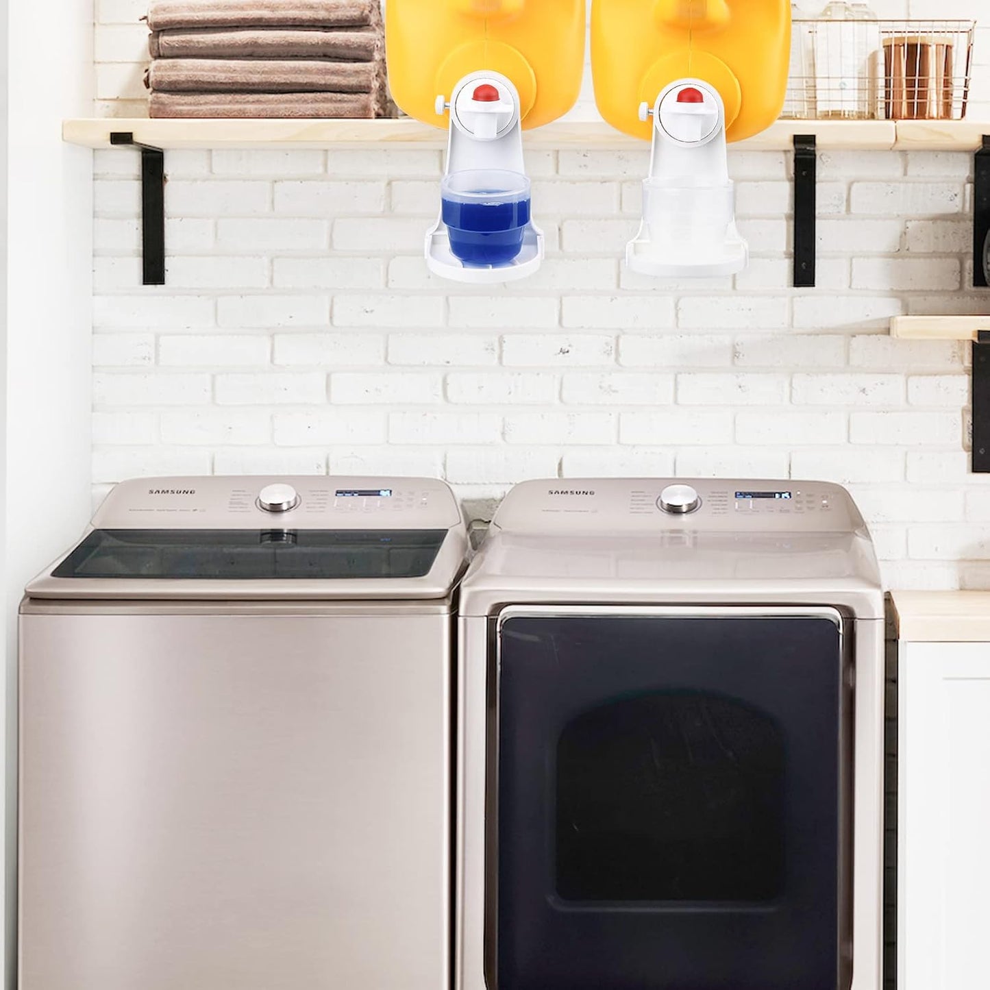 Laundry Detergent Cup Holder for Bottle Spouts, Drip Catcher Organizer | Keeps Detergent Cups Secure, Catches Drips, Reduces Mess, And Organizes Laundry Bottles For A Cleaner Laundry Room, 2Pack