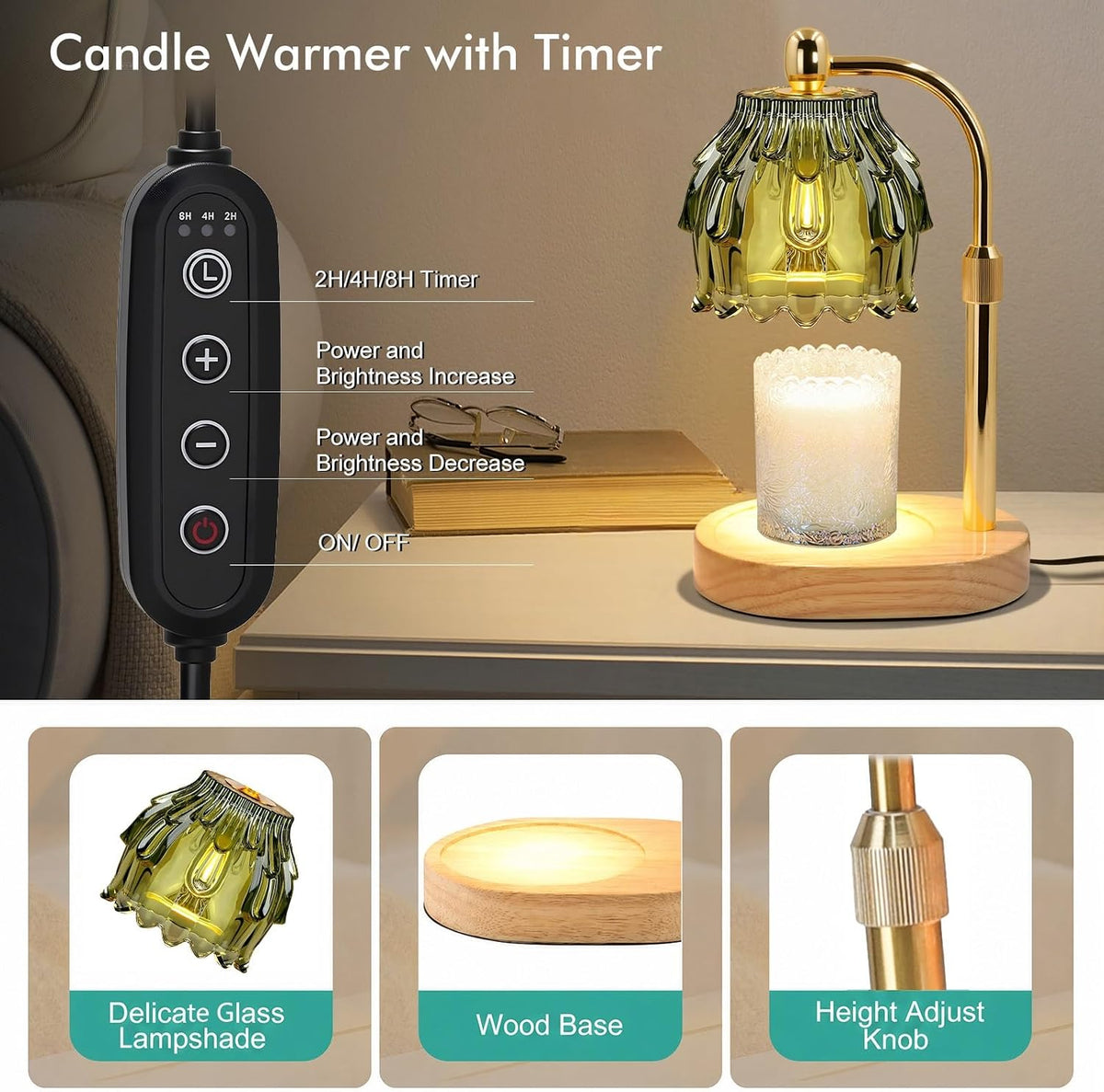 Candle Warmer Lamp with Timer,Birthday Gifts for Women