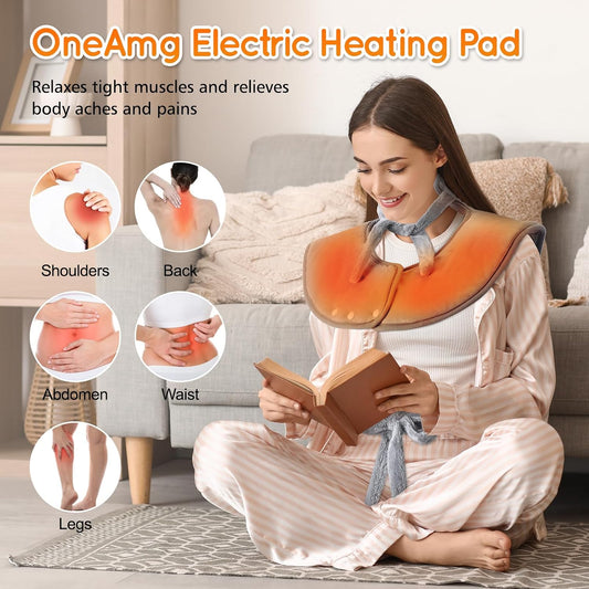 24''×37'' Heating Pad for Neck and Shoulders and Back Pain Relief | Electric Extra Large Heating Pad with 6 Temperature Settings & 4 Auto-Off Timers,Thoughtful Gift for Women, Men,The Elderly