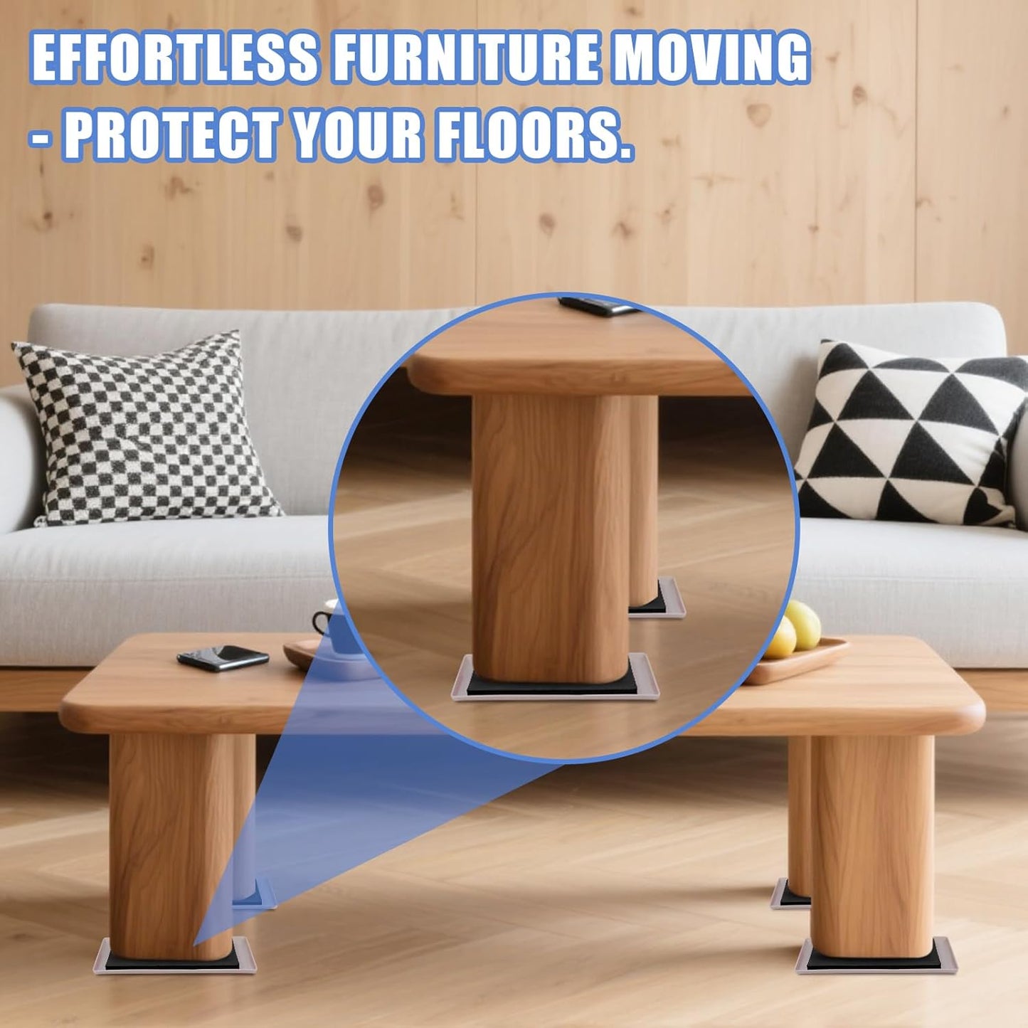 8 Pack Furniture Sliders for Carpet, 8-1/5"x 5-1/2" Large Furniture Sliders, Sliders for Furniture on Carpet Surface, Make Heavy Furniture Moving a Breeze!