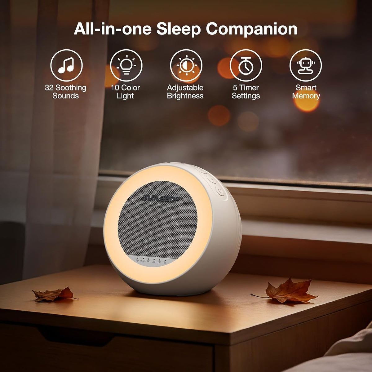 Sound Machine for Baby&Adults with Light, White Noise for Sleeping