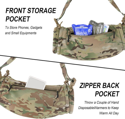 Tactical Hand Warmer,Portable Drop Hanger Waist Handwarmer Pouch for Hunting Golf Camping Fishing, Hiking, Football Winter Outdoor Field Survival.