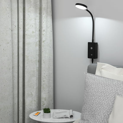 LED Bedside Reading Light with Remote Control for Books in Bed, Bedroom Wall Mounted LED Reading Lamp, 5W 500Lm Dimmable, 3 Lighting Colors, 120° Wide Lighting Angle, Timer Auto Off