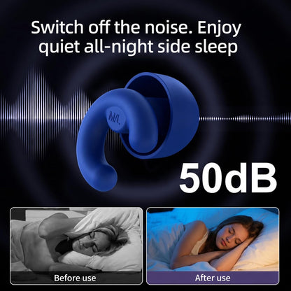 Noise Cancelling Ear Plugs Sleep 50dB NRR Side Sleep Small Ear | ultra soft silicone, reusable one-piece design, 4 sizes included, portable case