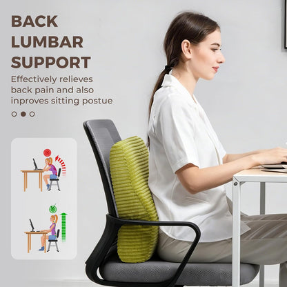 Lumbar Support Pillow for Recliner Chair/Accent Chair/Couch, Washable Cover | Large Memory Foam Back Support Cushion for Elderly, Ergonomic Backrest Pillow for Back Rest/Pain Relief/Reading, Gray