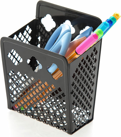 Magnetic Pen Holder, Mesh Metal Strong Magnet Dry Erase Marker Holder Pencil Organizer Small Items Basket for Refrigerator, Whiteboard, Locker Accessories-Pink, Pack of 1, Blush, New-Z008