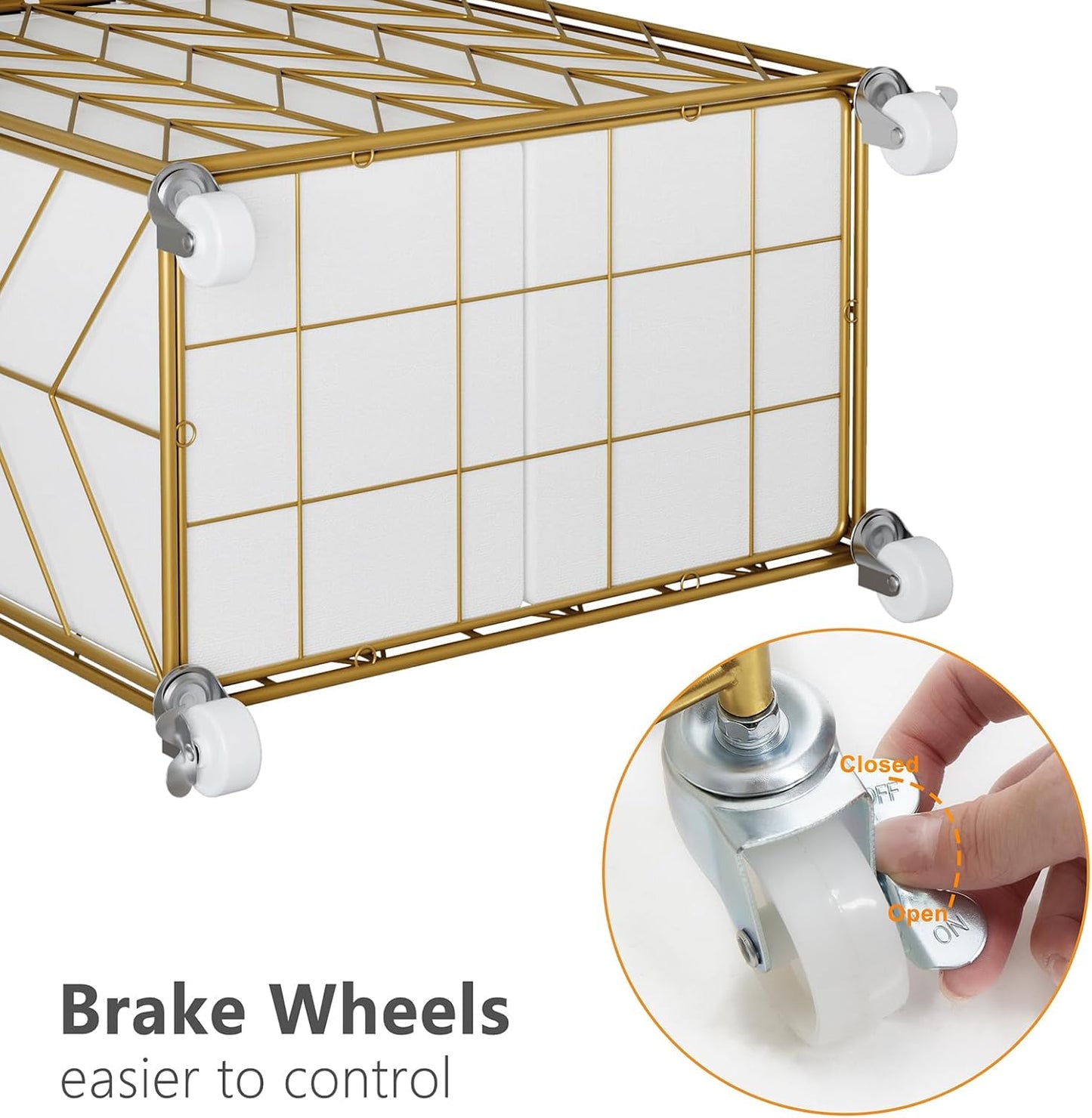 WOWLIVE Laundry Hamper 3 Section with Lid, 142L Laundry Basket with Wheels | Rolling Dirty Clothes Hamper with Removable Bags, Large Iron-Made Laundry Basket Organizer Laundry Sorter for Dorm, Beige