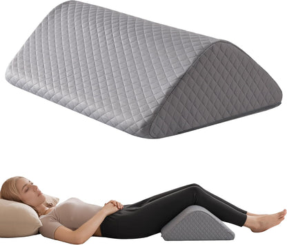 Knee Wedge Pillow for Post-Surgery Recovery-Leg Elevation Support for Sleep Position, Alleviating Lower Back & Hip Pain Enhancing Circulation in Ankles Legs Triangle Pillow with Removable Cover