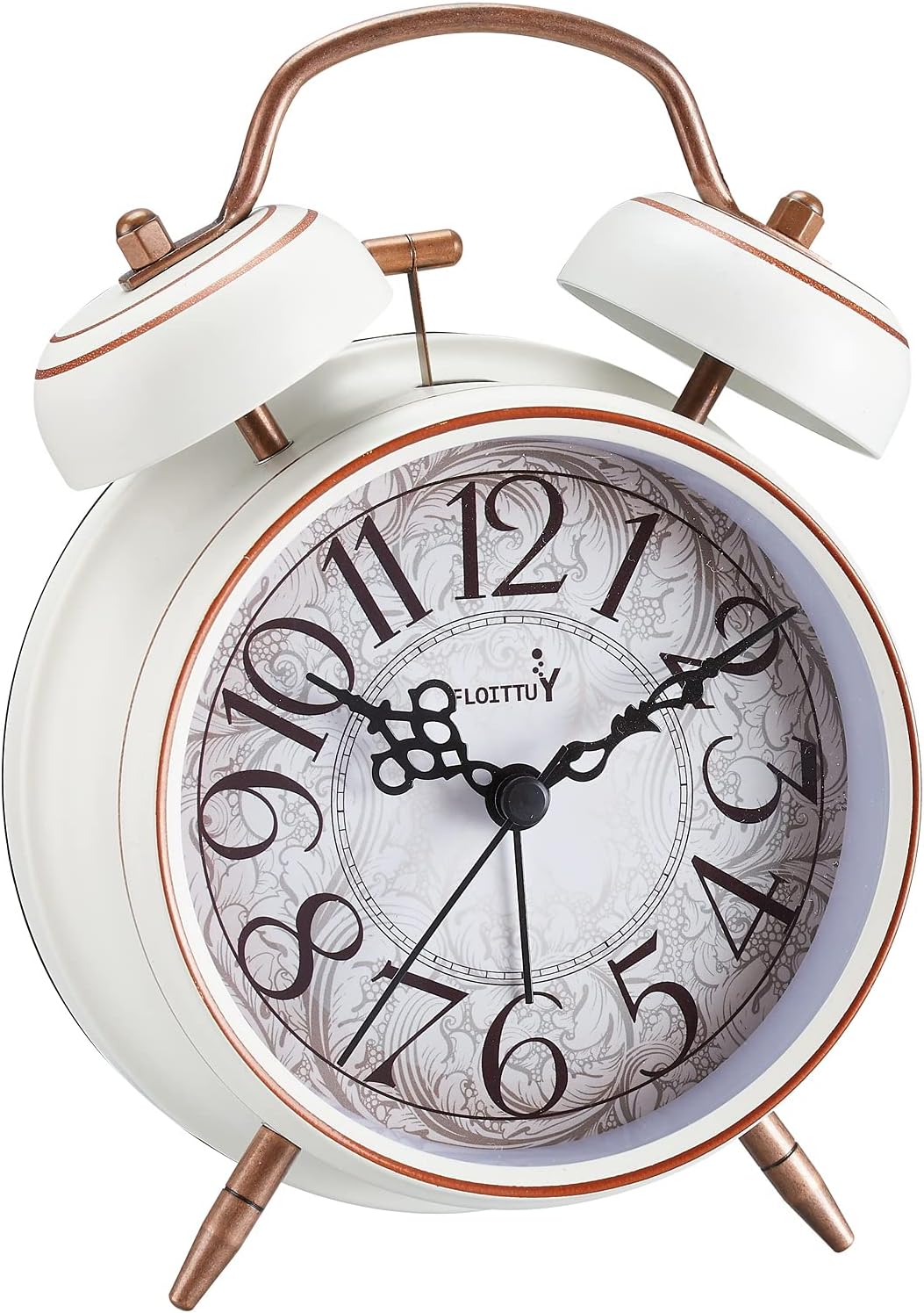 FLOITTUY Loud Alarm for Deep Sleepers 4'' Retro Twin Bell Alarm Clock with Backlight for Bedroom and Home Decoration(Retro Black)