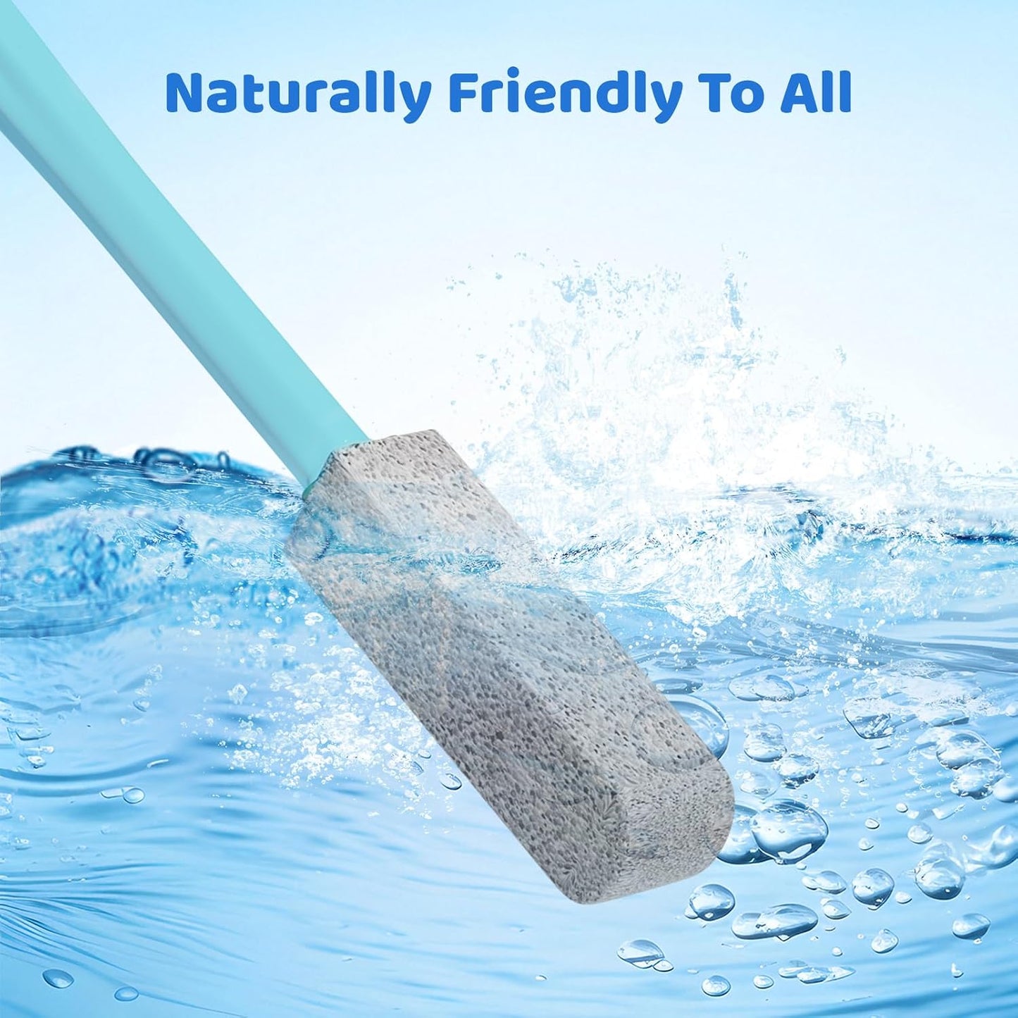 Pumice Stone Toilet Bowl Cleaner with 11.8 Inch Handle, Multi-Surface Cleaning Tool for Bathroom, Pool, Grill (6 Pack)