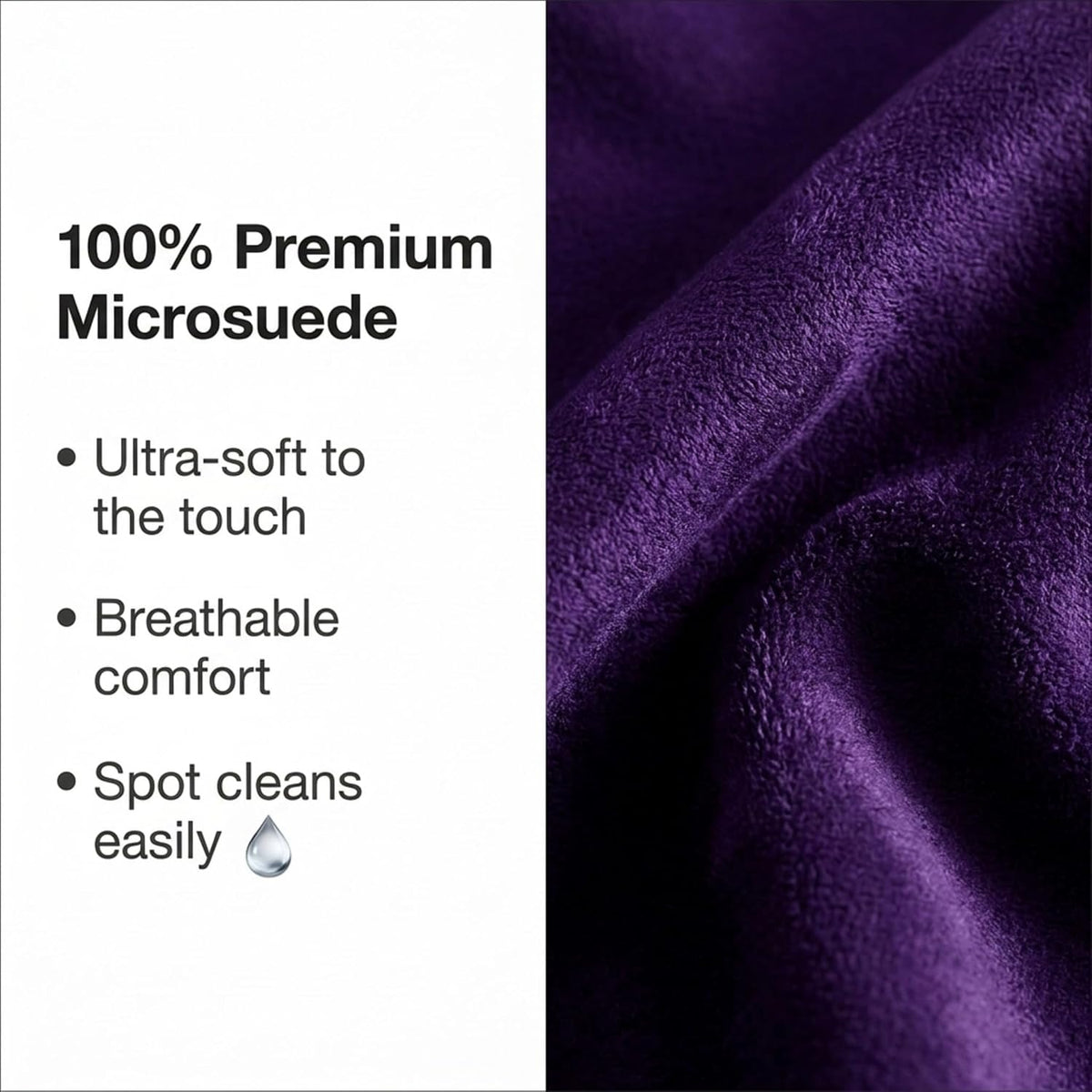 Deluxe Comfort Microsuede Bed Rest - Reading and Bedrest Lounger - Sitting Supprt Pillow - Soft But Firmly Stuffed Fiberfill - Backrest Pillow With Arms, Light Purple
