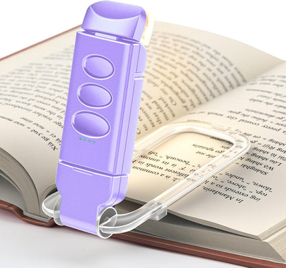 Book Reading Light Rechargeable Clip on Book Lamp with 3 Color Temperatures | 5-Level Dimmable Brightness, 3 Color Temperatures, 360° Rotatable USB Eye Caring