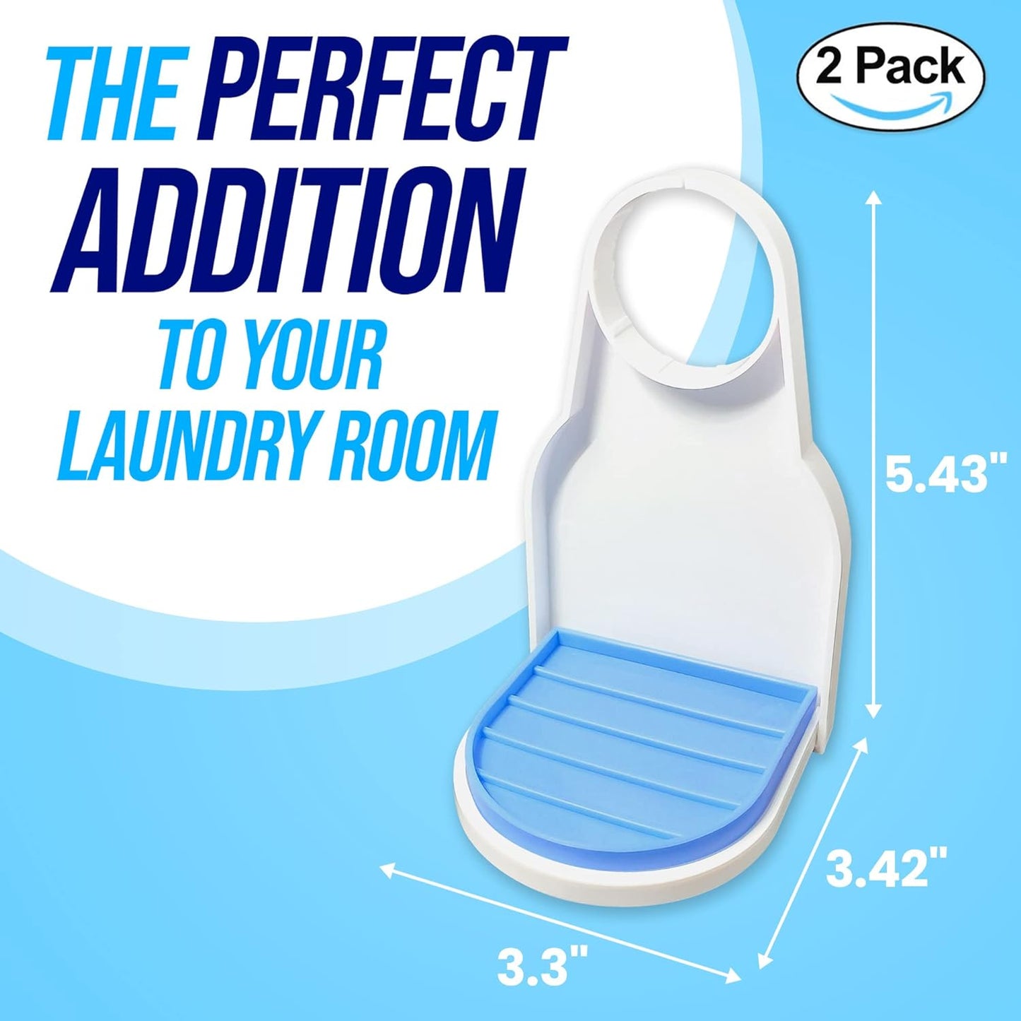 Simplation [2 Pack] Laundry Detergent Cup Holder, Detergent Drip Catcher | (Upgraded Drip Tray) No More Mess or Leaks, Laundry Detergent Cup Holder, Drip Catcher