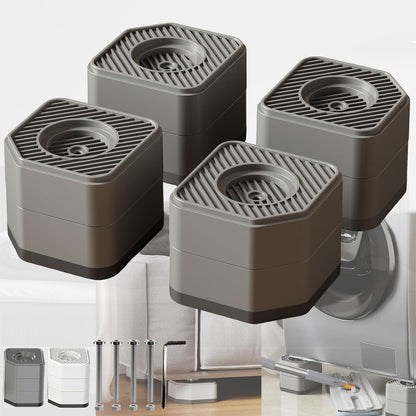 Anti Vibration Pads for Washing Machine, 1.8/3/4 Inch Washer Dryer Height Risers with Non-Slip Rubber Feet, Heavy Duty Anti Vibration Pads for Laundry Appliances(Grey 4 Pack, 3 inch)