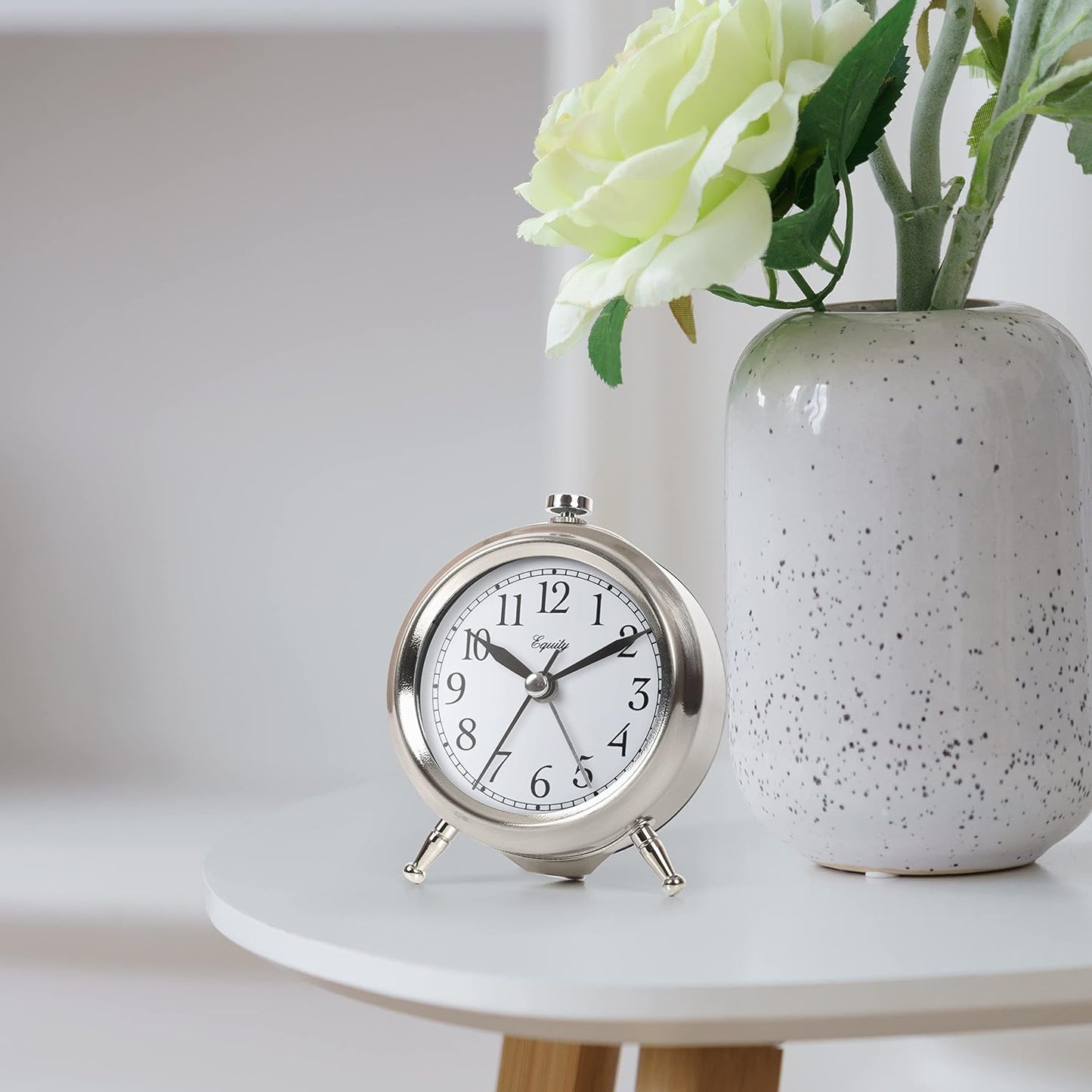 Equity 25655 Small Silver Metal Alarm Clock