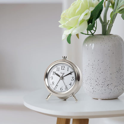 Equity 25655 Small Silver Metal Alarm Clock