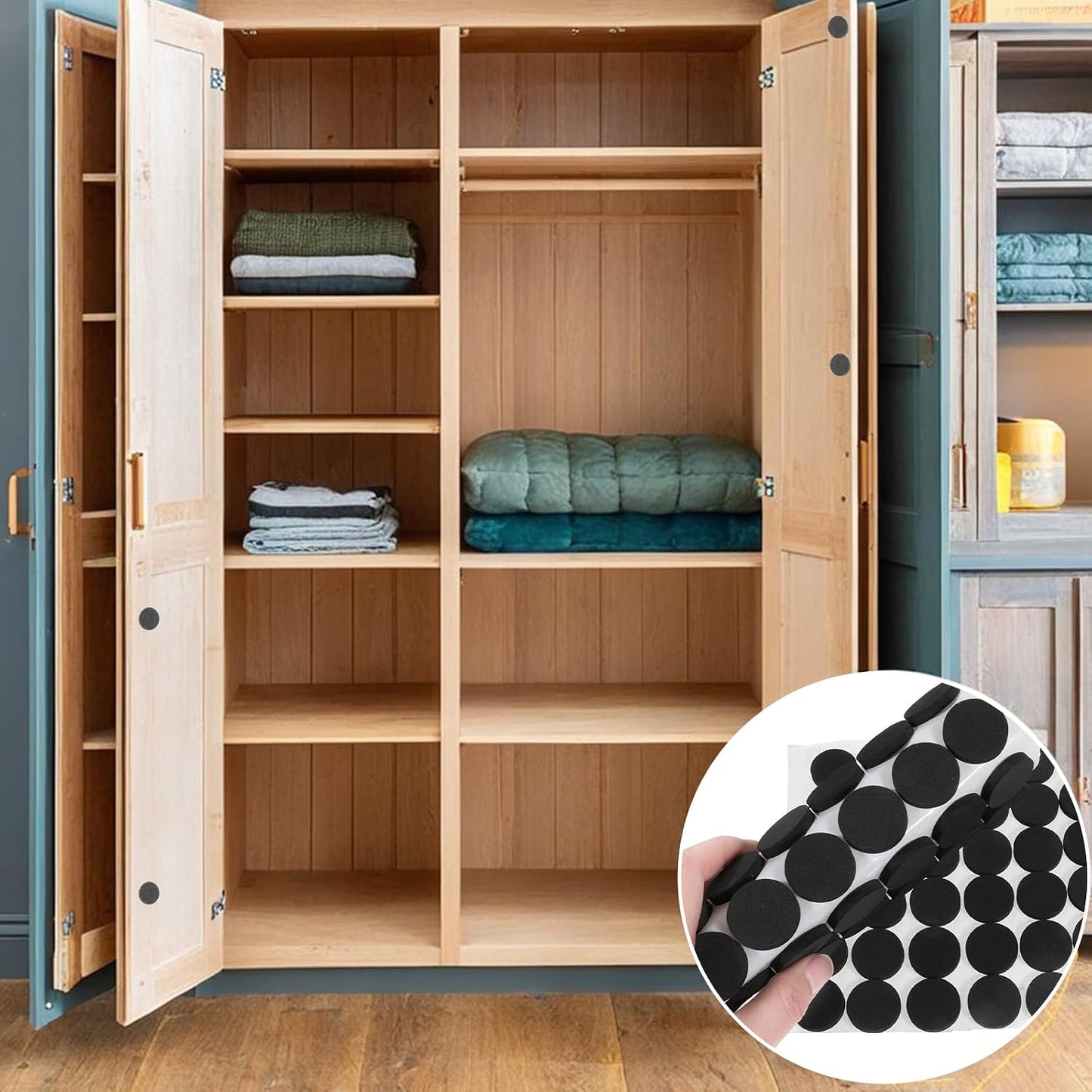 120 Pcs Thin Felt Pads, Self Adhesive Cabinet Cushion Dots 1 Inches Mini Foam Felt Pads Self Stick Pad for Cabinet Doors Furniture Desks Floor Drawers Black