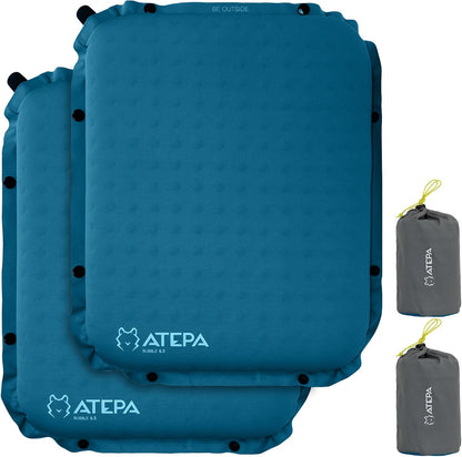 ATEPA Inflatable Seat Cushion | 2" & 2.5" foam core seat pad, Self inflating, Compact, Stadium, Airplane, Travel, Camping, Hiking, Sports events