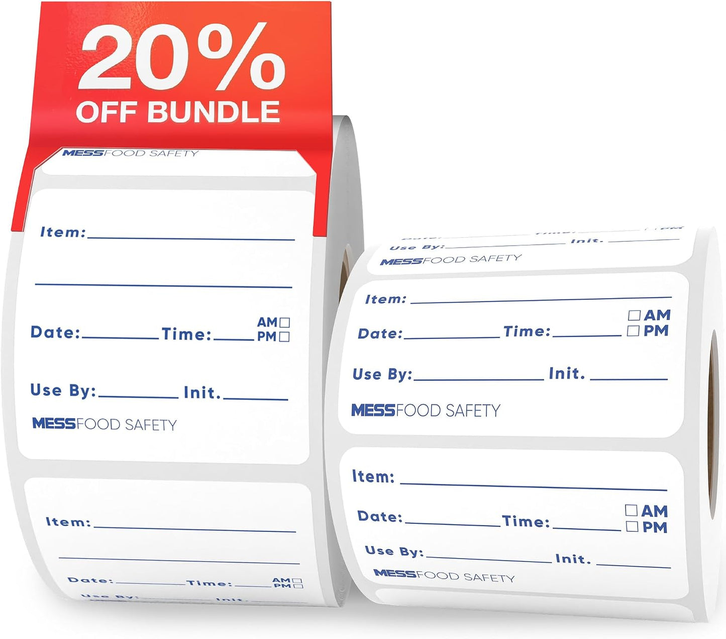 MESS Dissolvable Food Labels for Containers 1x2/2x2 400 Blank Kitchen Labels - Food Storage Labels - Removable Freezer Labels - Dissolvable Labels for Food Containers