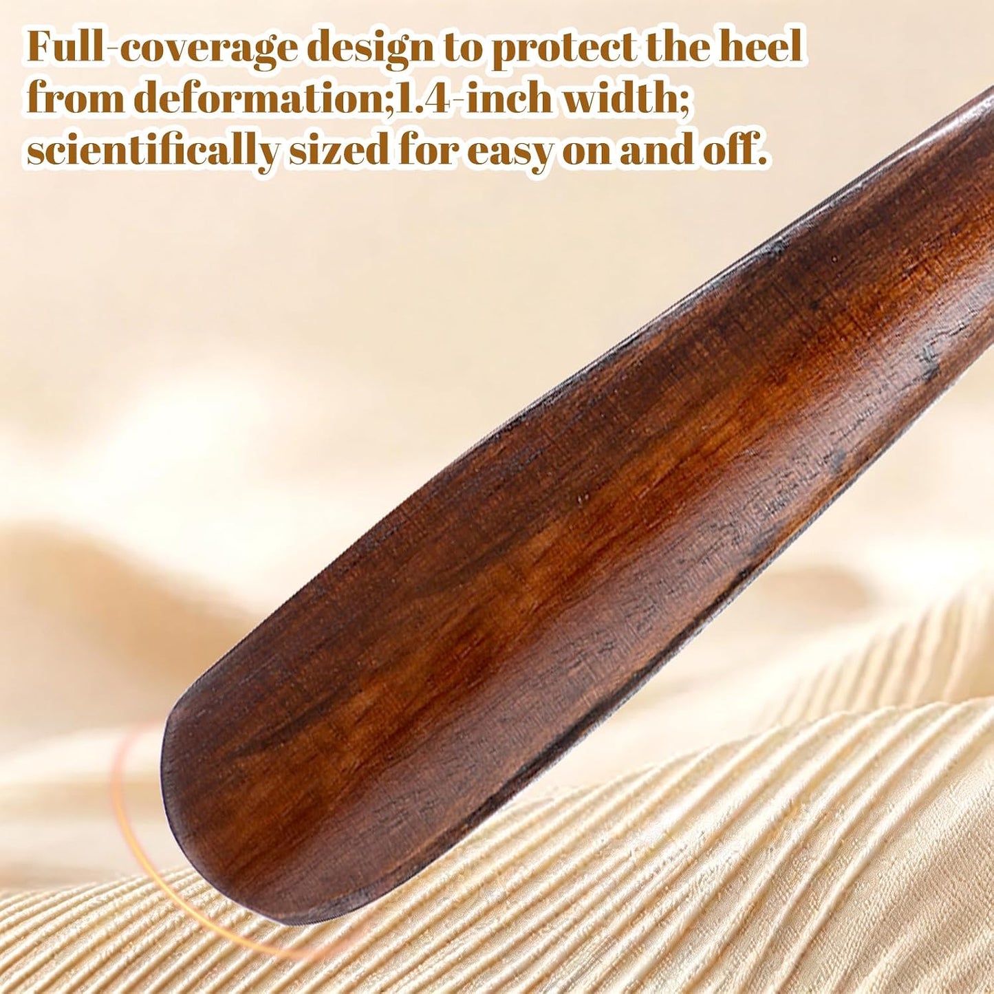 Premium Wooden Shoe Horn, 13" Shoe Horn Long Handle for Seniors Men Women Boot Horns Shoes Helper for Home or Travel Lazy Shoes Helper Spoons