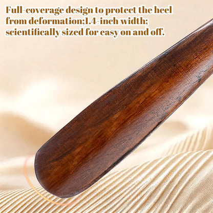 Premium Wooden Shoe Horn, 13" Shoe Horn Long Handle for Seniors Men Women Boot Horns Shoes Helper for Home or Travel Lazy Shoes Helper Spoons