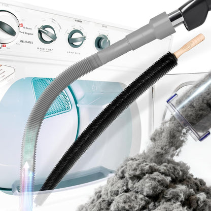 Holikme Dryer Vent Cleaner Kit 2Pack - Lint Vacuum Attachment & Brush | Blue Dryer Vent Vacuum Hose Attachment & Brush Reach Deep Traps - Remove Hidden Lint, Speed Drying & Reduce Fire Risk