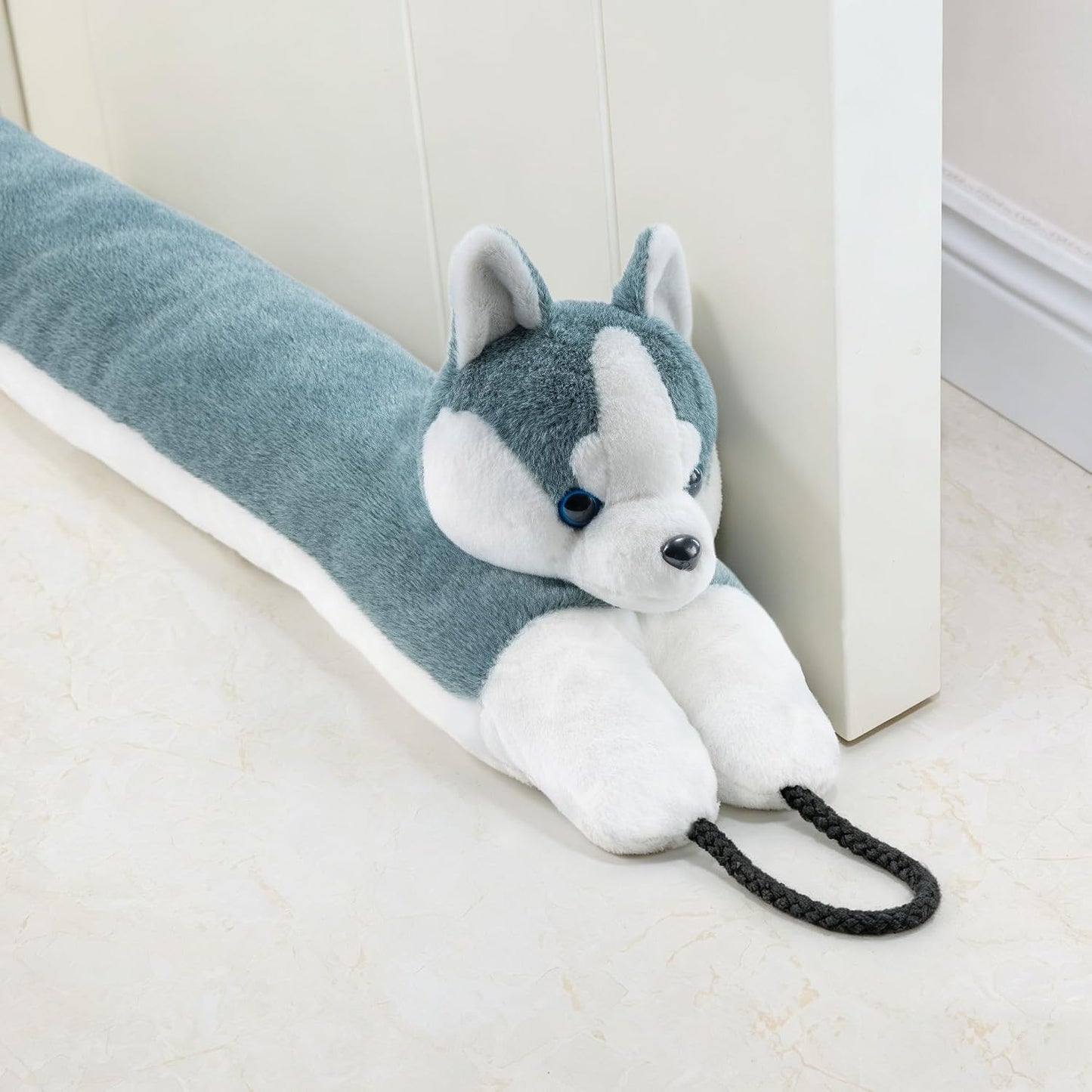 Under Door Draft Stopper Decorative Wind Stopper 36 inch for Door & Window, Weighted Animal Air Draft Stopper for Bottom of Door with Hanging Loops - Brown Dog