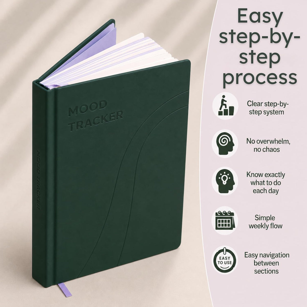 Mood Tracker Journal – Guided 353 Prompts, Gift for Mental Wellness
