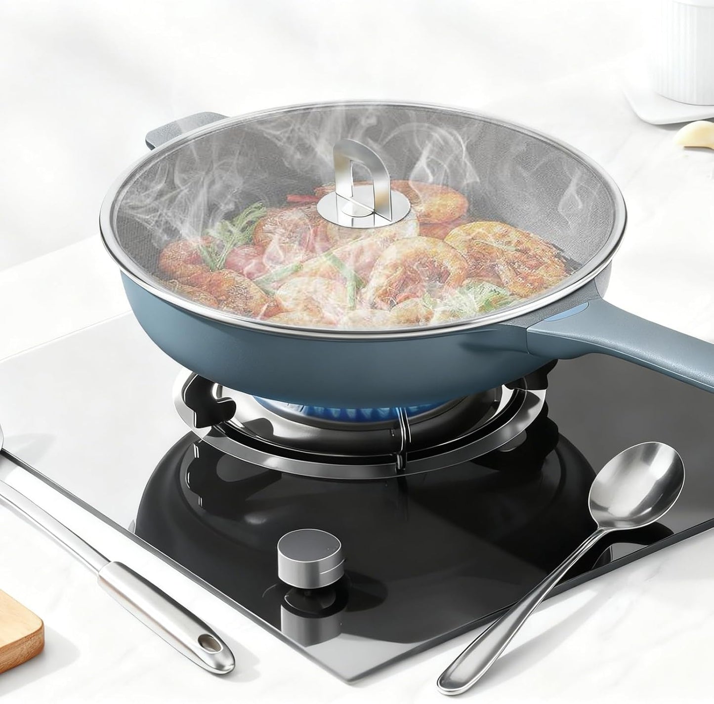3 PCS Splatter Screen for Cooking, 25/29/ 33 cm Stainless Steel Grease Splatter Guard, Ultra Fine Mesh