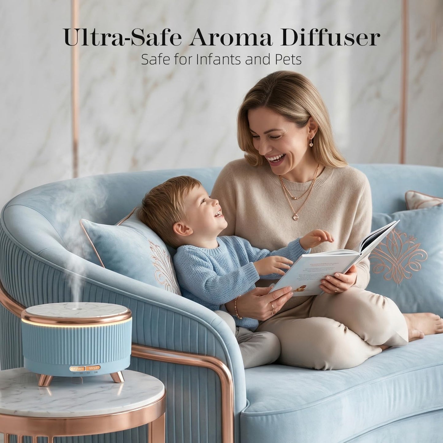 20-Hour Long-Lasting Aromatherapy, 500ML Large Essential Oil Diffuser: Ultrasonic Cool Mist Humidifier with Remote Control, 7 Color Lights, Timer, Auto-Off for Home/Bedroom/Yoga (White)