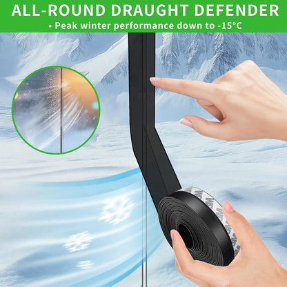 Weather Stripping Door Seal - Updated 1.4in Door Draft Stopper | Silicone Seal Strip for House and Glass Shower Doors for Windows Gaps of Collision and Side, Window Insulation for Winter