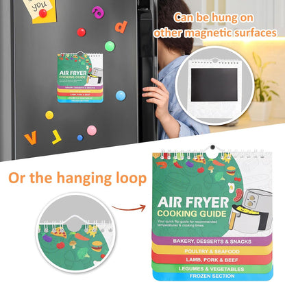 2Pcs Air Fryer Silicone Liners with Magnetic Cheat Sheet, 8-10 QT, Grey | 2 Pack, Reusable, Replacement Basket Bowl, Collapsible Baking Tray, Air Fryer Accessories