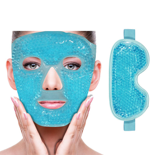 ZNÖCUETÖD Cold Face Ice Mask Facial Ice Pack, Hot Cold Compress for Face | Face SPA Gift for Woman Dark Circles Facial Puff, Pressure, Headaches, Skin Care, Post Laser Cosmetic Care, Reversible