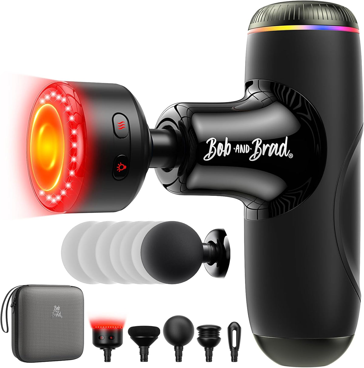 BOB AND BRAD Q2 Mini Massage Gun, Pocket-Sized Deep Tissue Massager Gun, Portable Percussion Muscle Massager Gun, Ultra Small & Quiet Muscle Massage Gun for Muscle Recovery with Carry Case